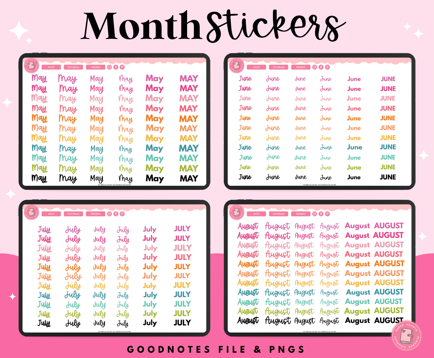 Month Stickers