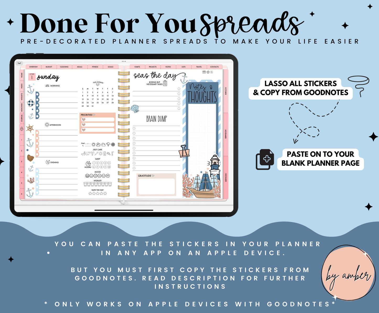 Nautical ADHD Planner Done For You Spread