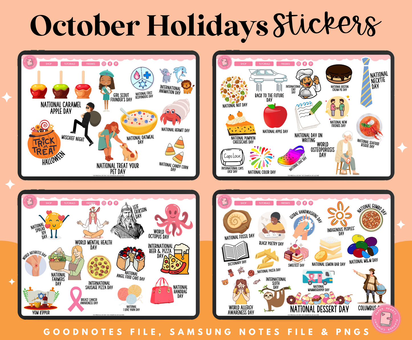 October Holidays Stickers
