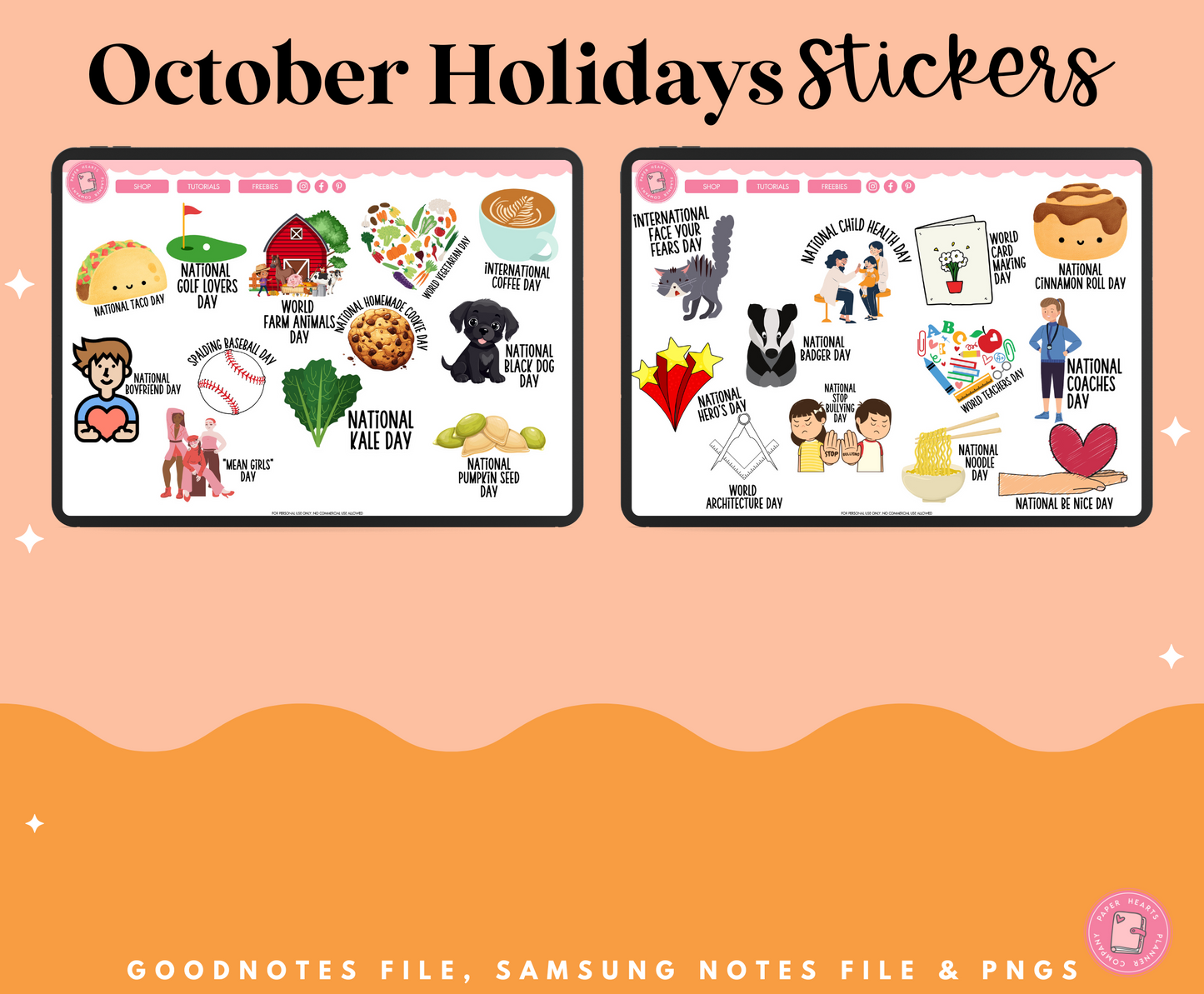 October Holidays Stickers