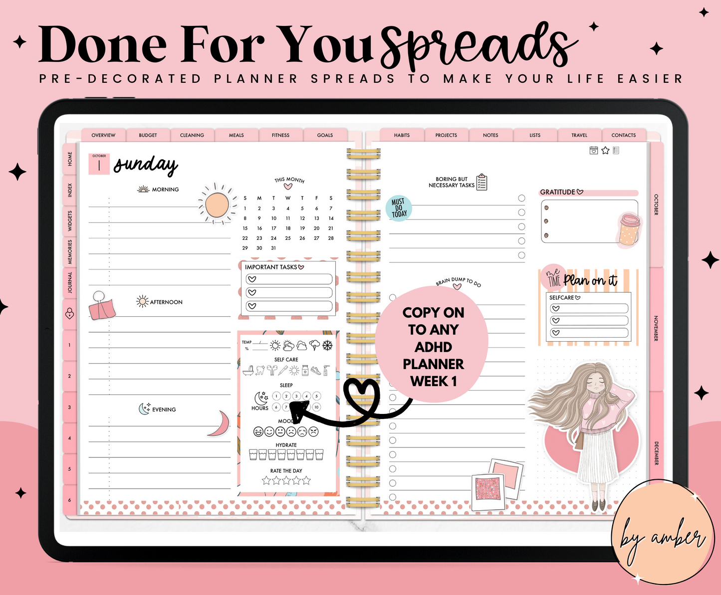 Planner Girl ADHD Planner Done For You Spread