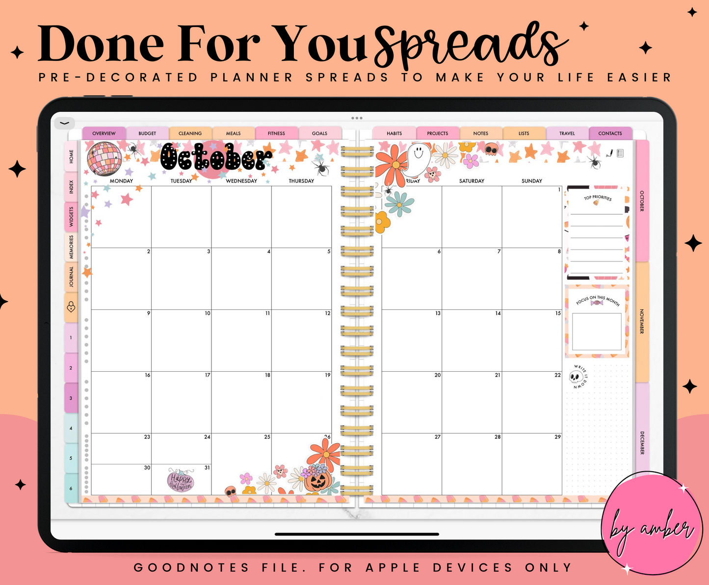 Retro Halloween Monthly Done For You Spread