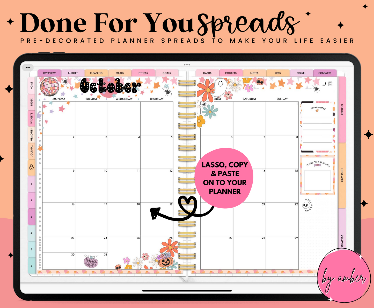 Retro Halloween Monthly Done For You Spread