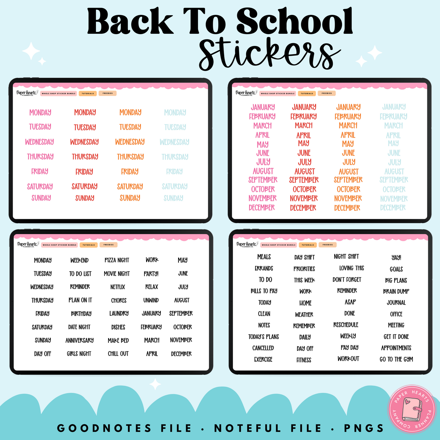 School Days Stickers