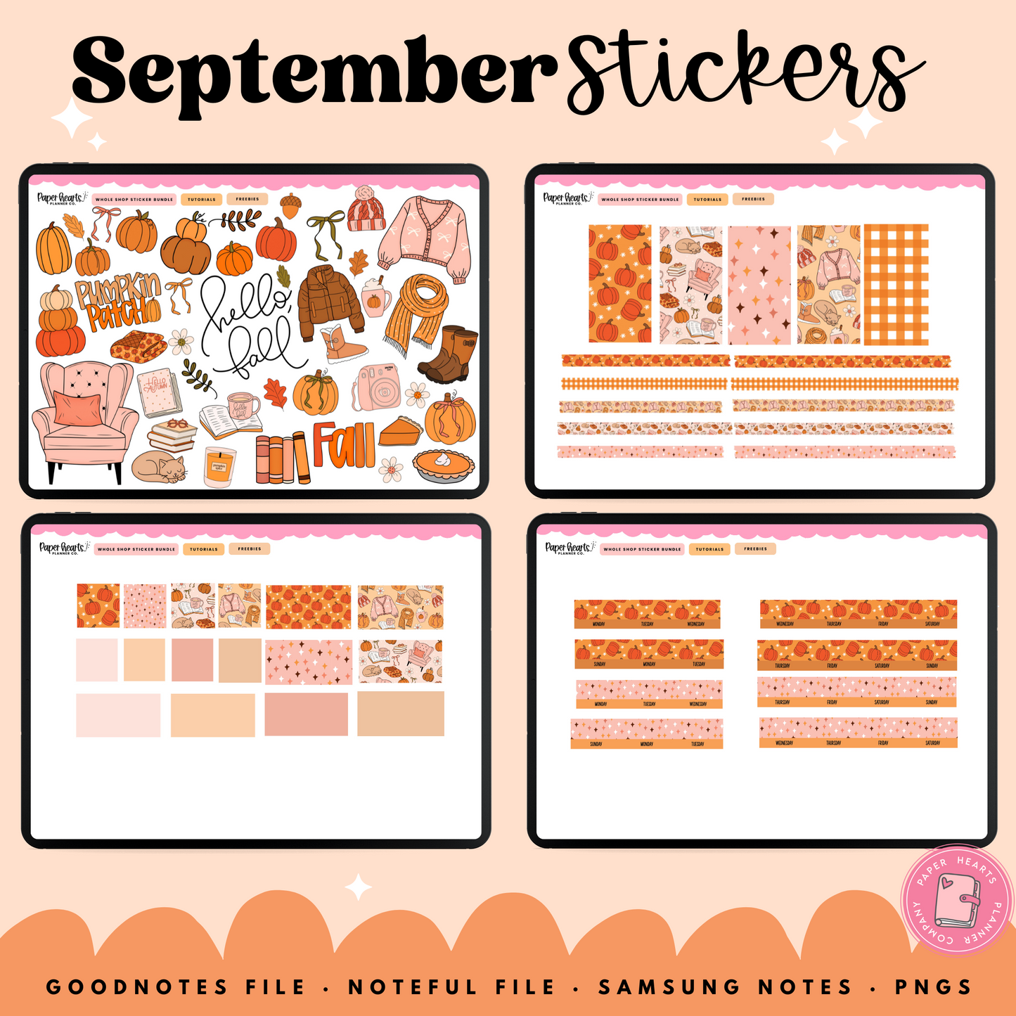September Fall Stickers