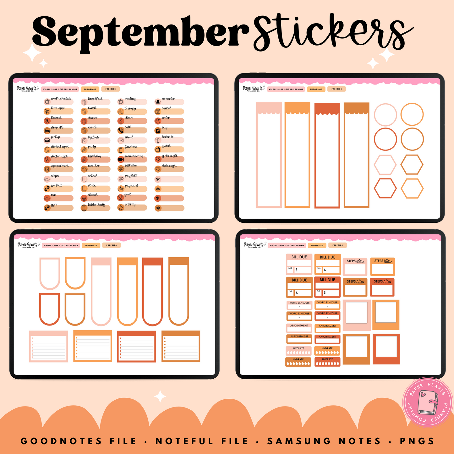 September Fall Stickers