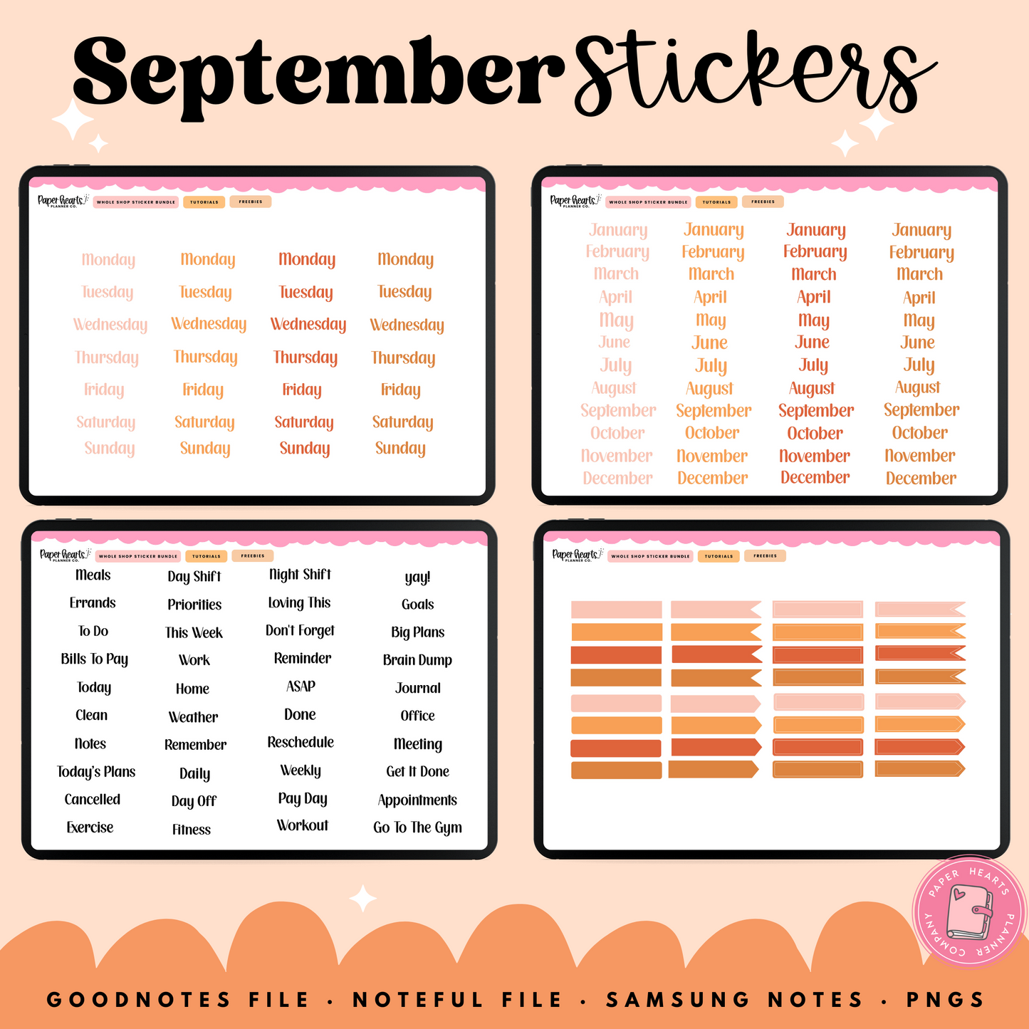 September Fall Stickers