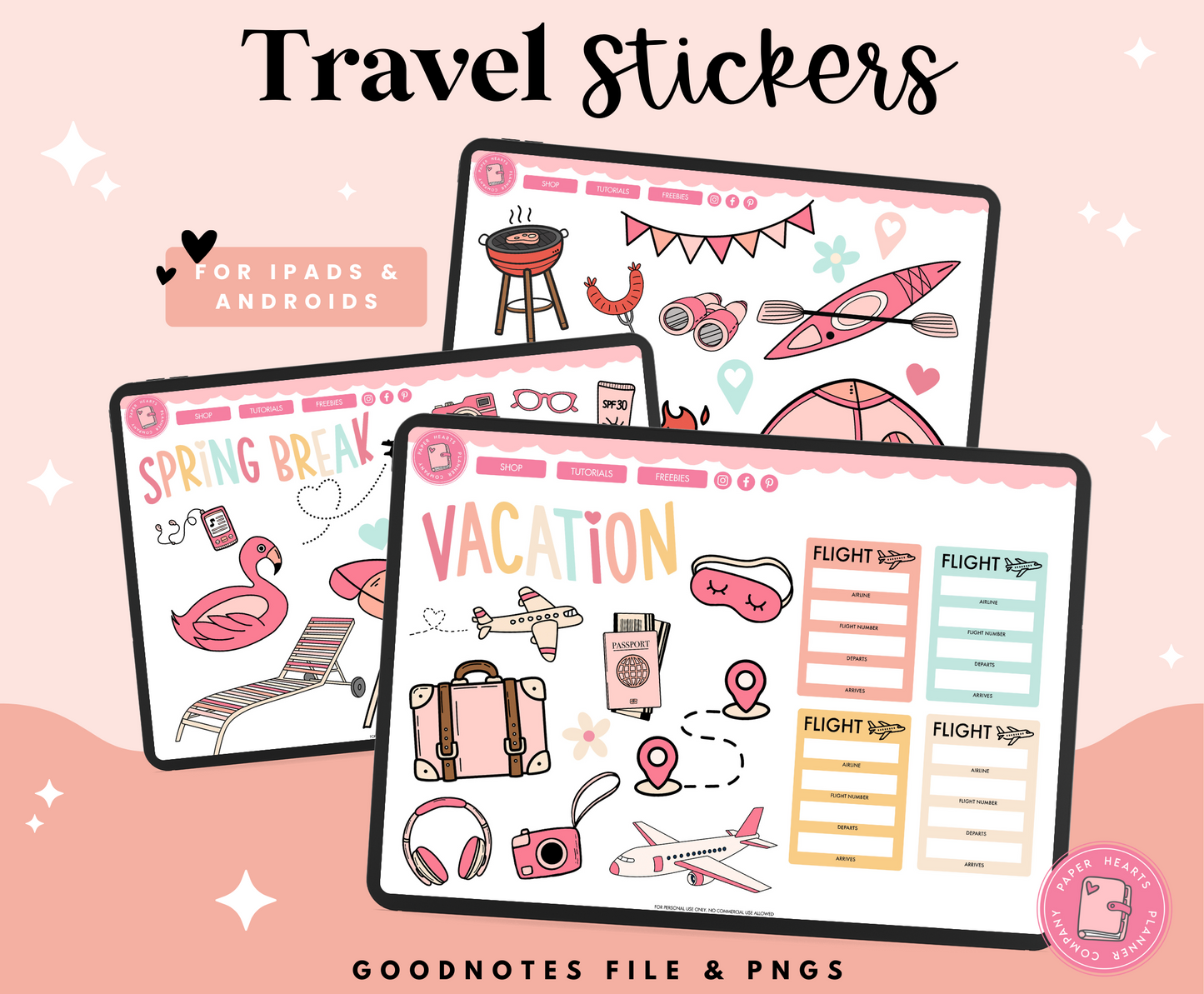 Spring Break Travel Stickers