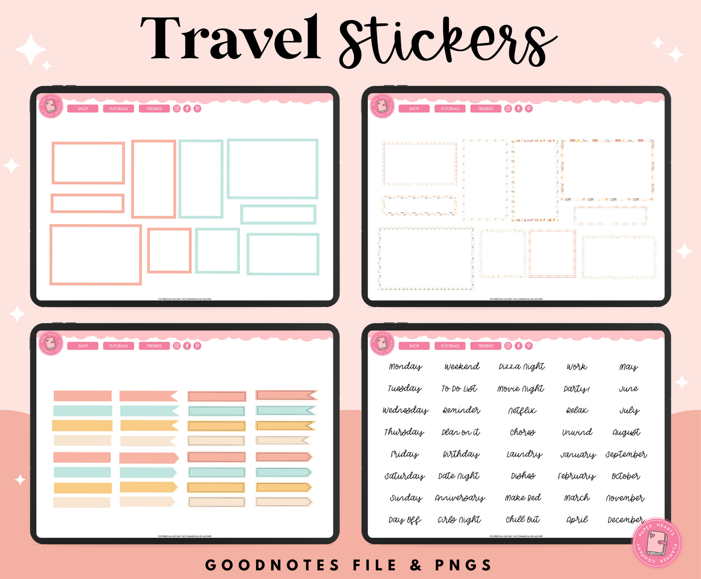 Spring Break Travel Stickers