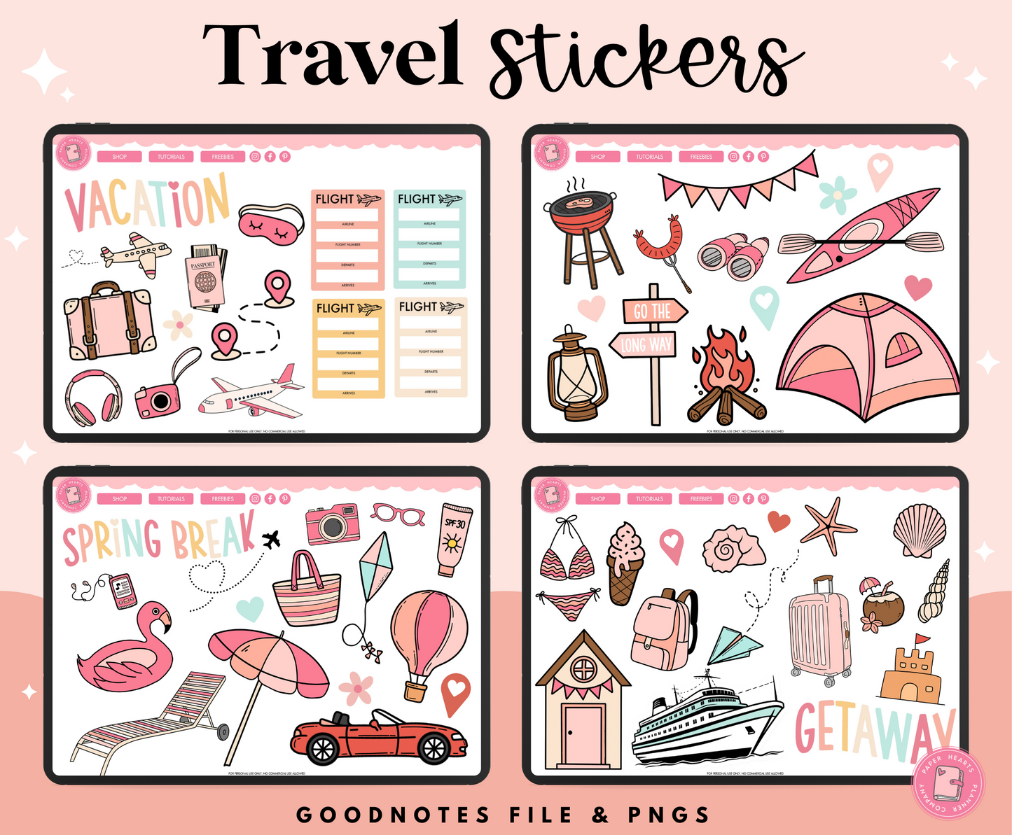 Spring Break Travel Stickers