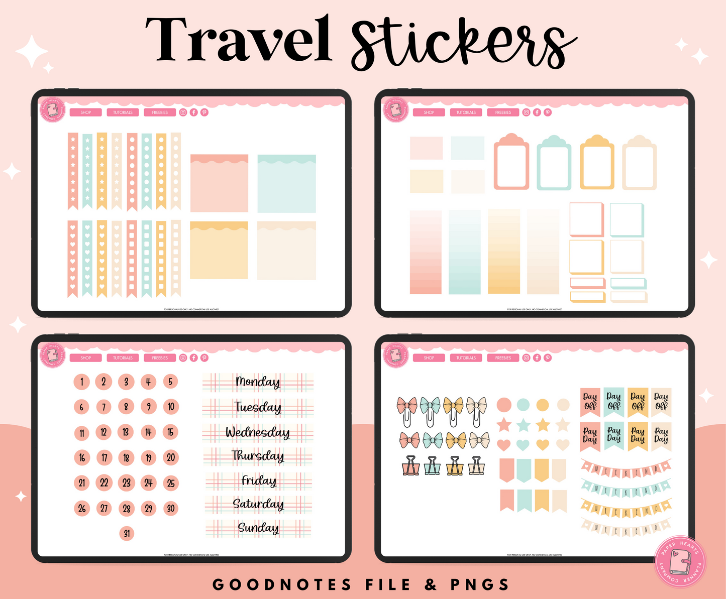 Spring Break Travel Stickers