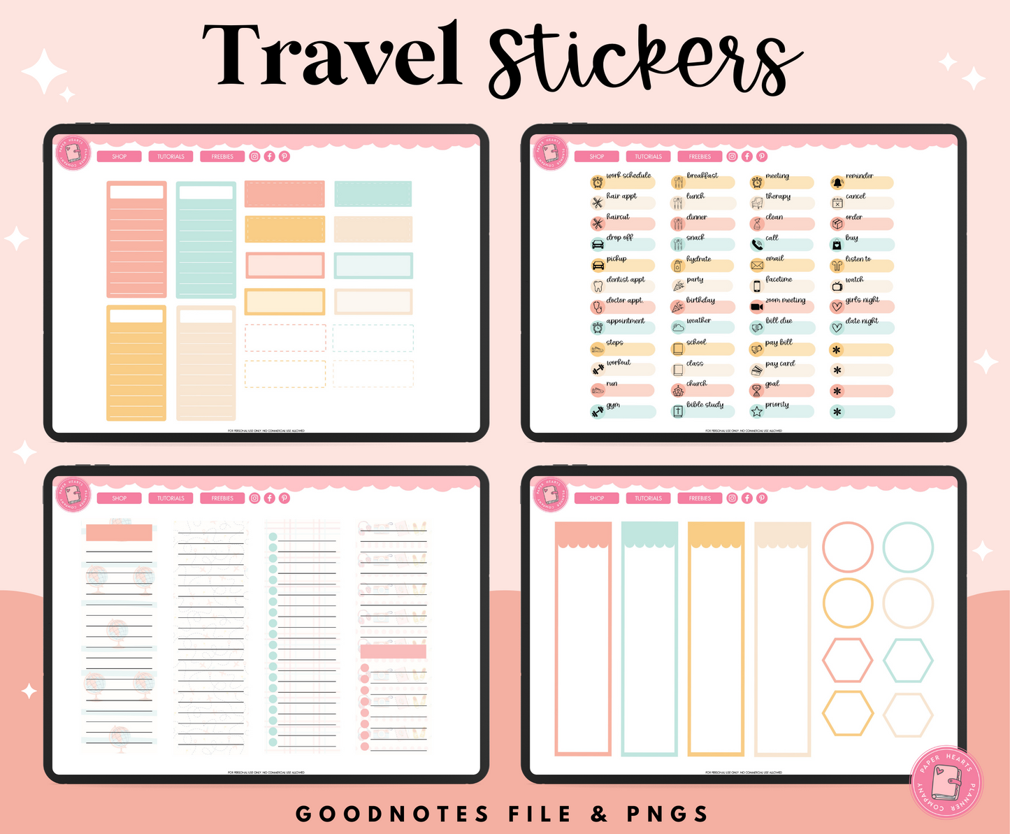 Spring Break Travel Stickers