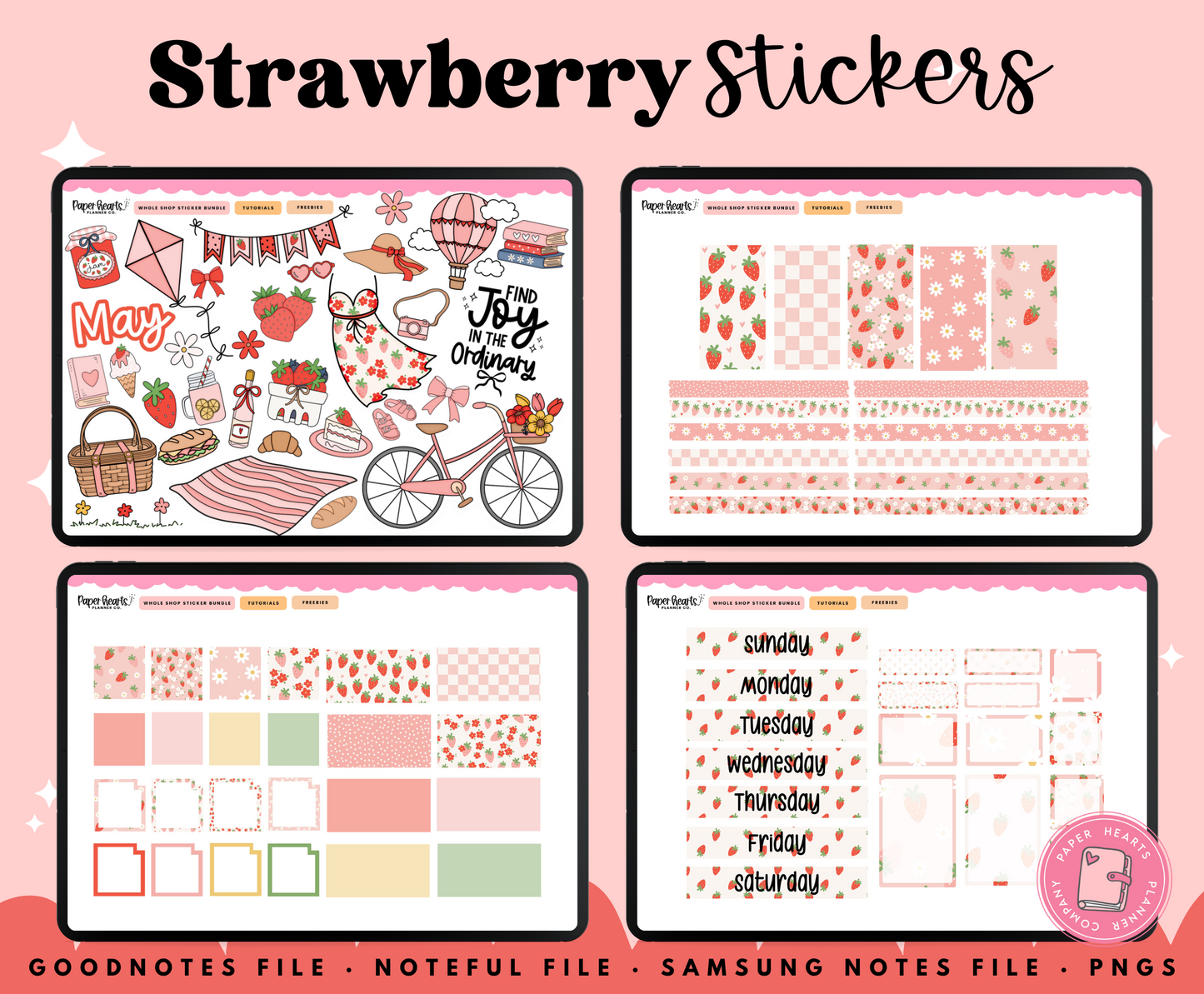 May Strawberry Stickers