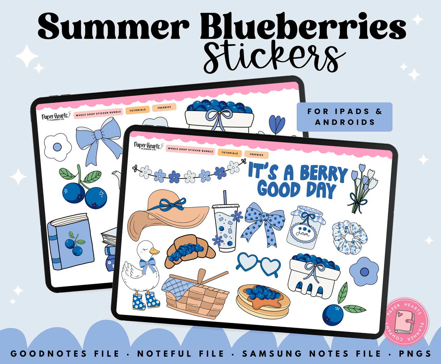 Summer Blueberries Stickers