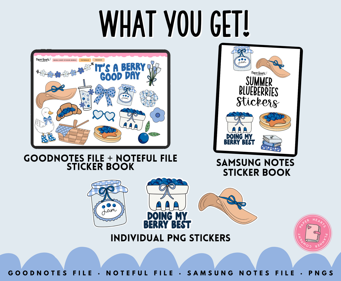 Summer Blueberries Stickers