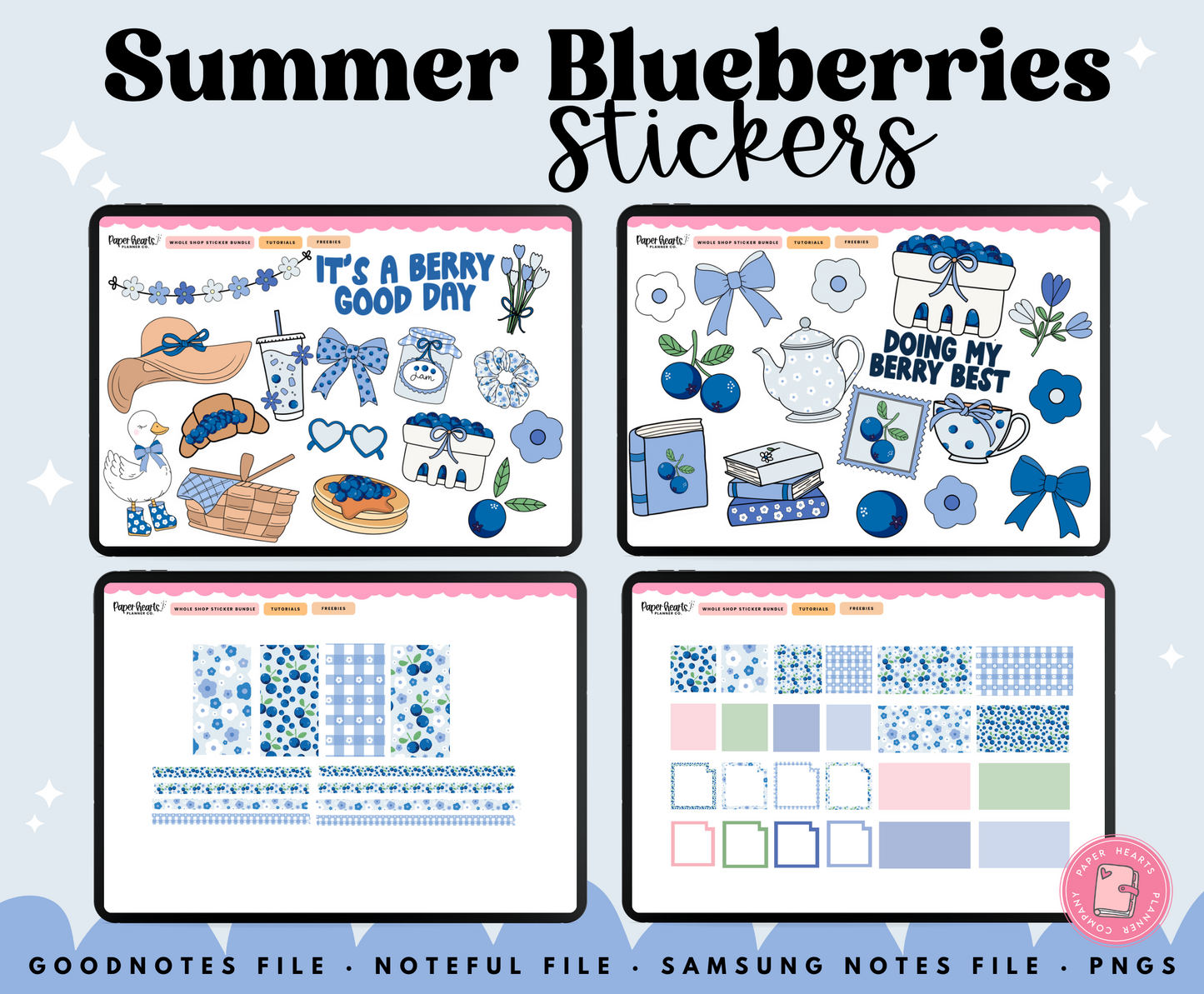 Summer Blueberries Stickers