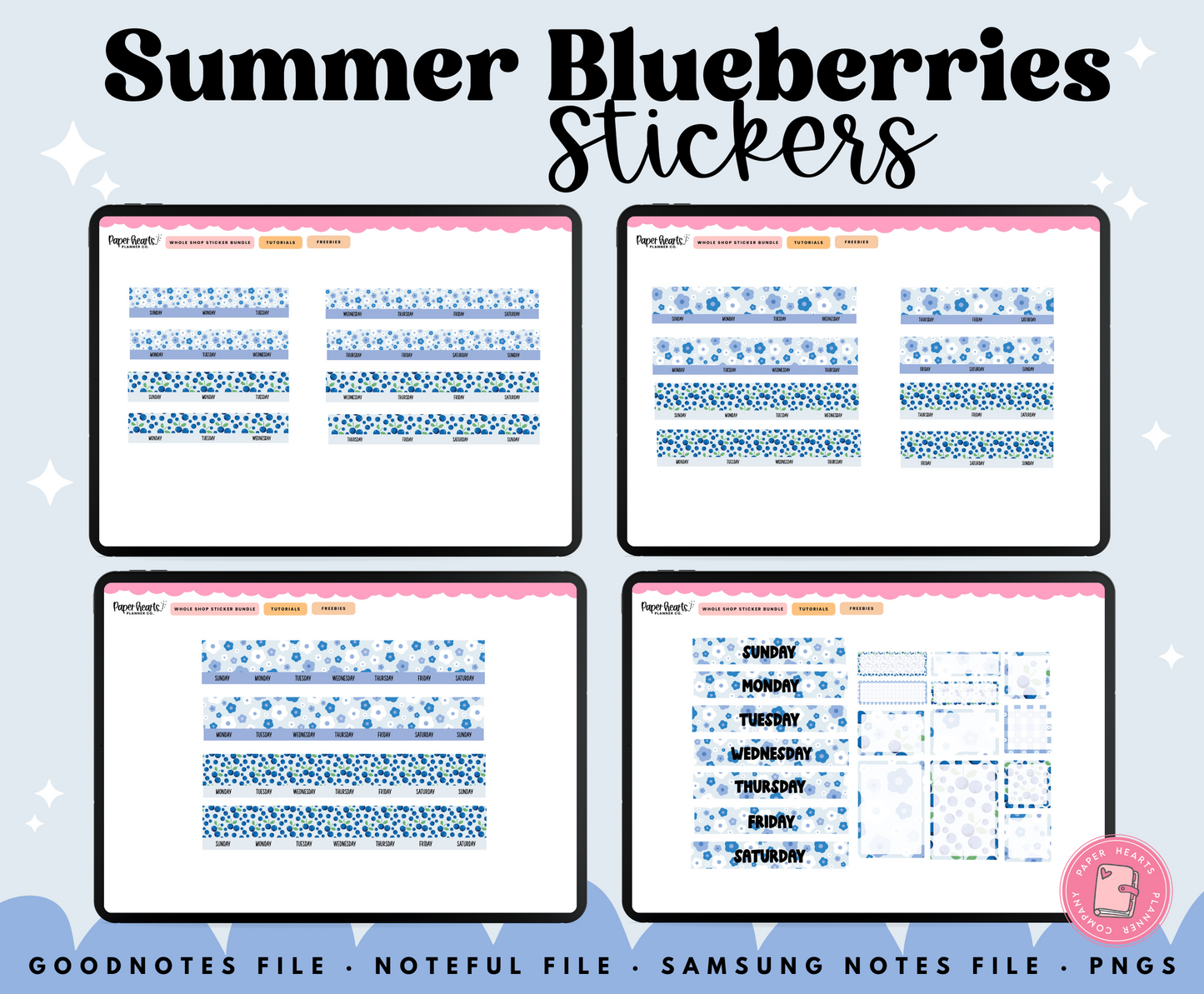 Summer Blueberries Stickers