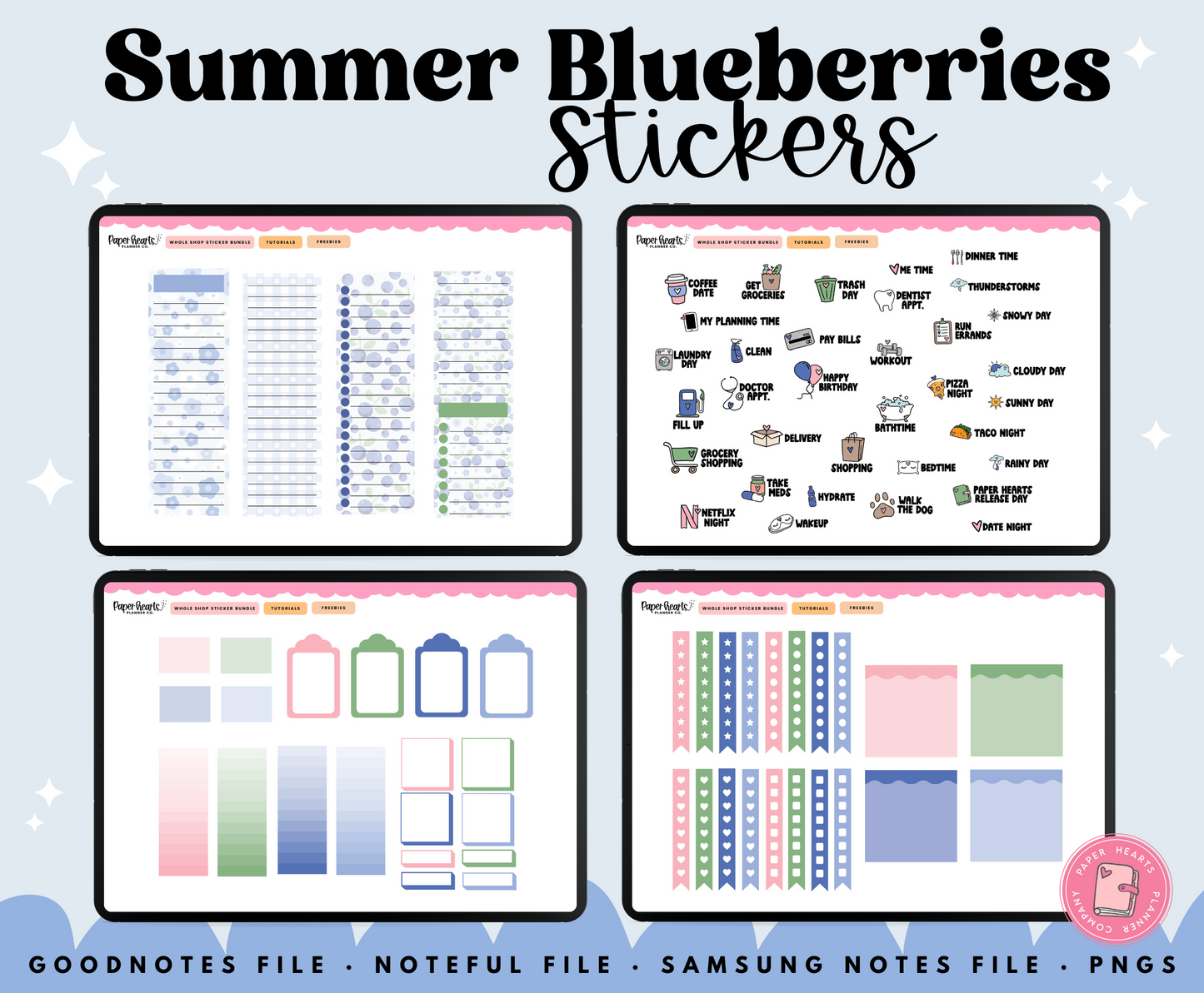 Summer Blueberries Stickers