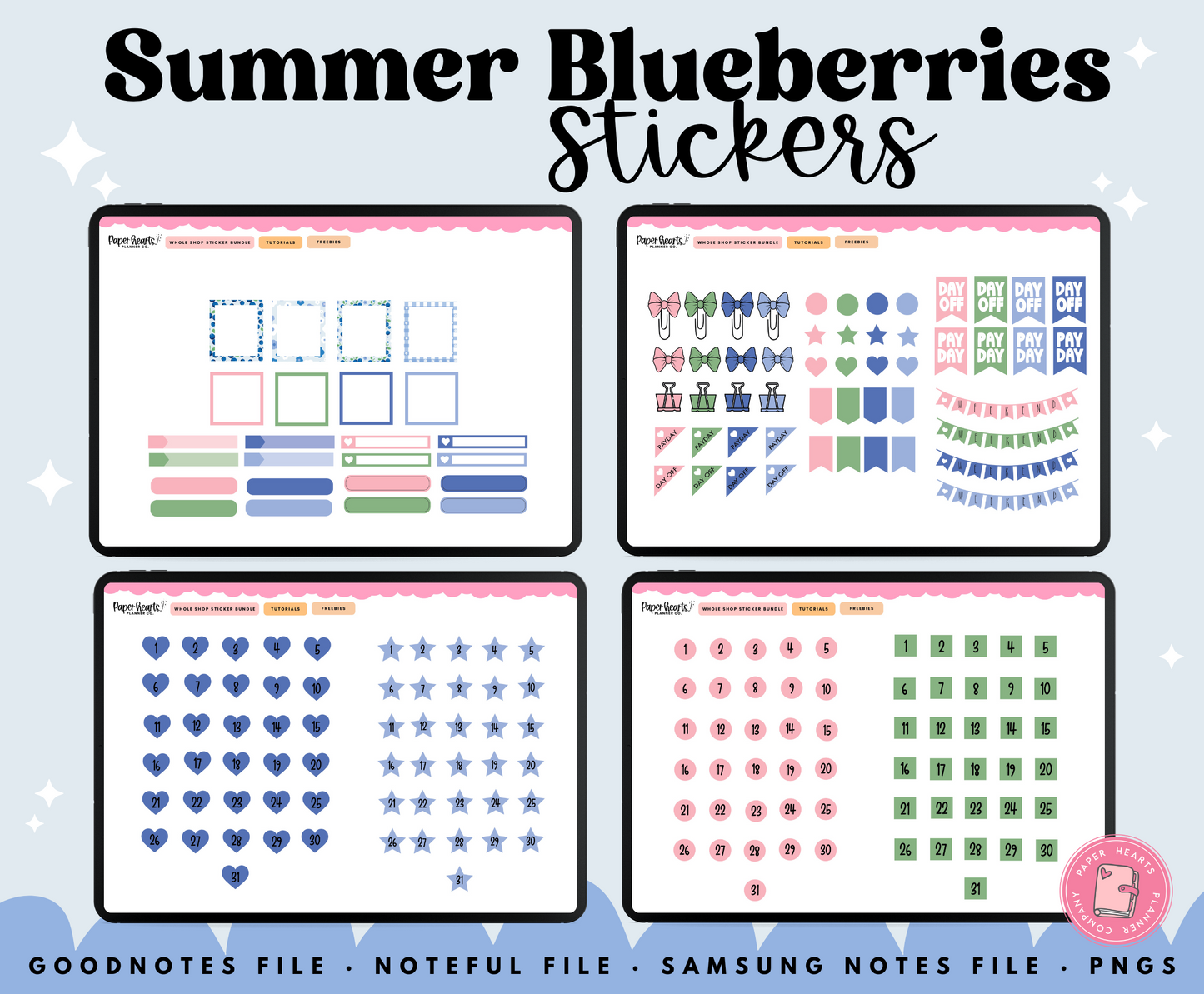 Summer Blueberries Stickers