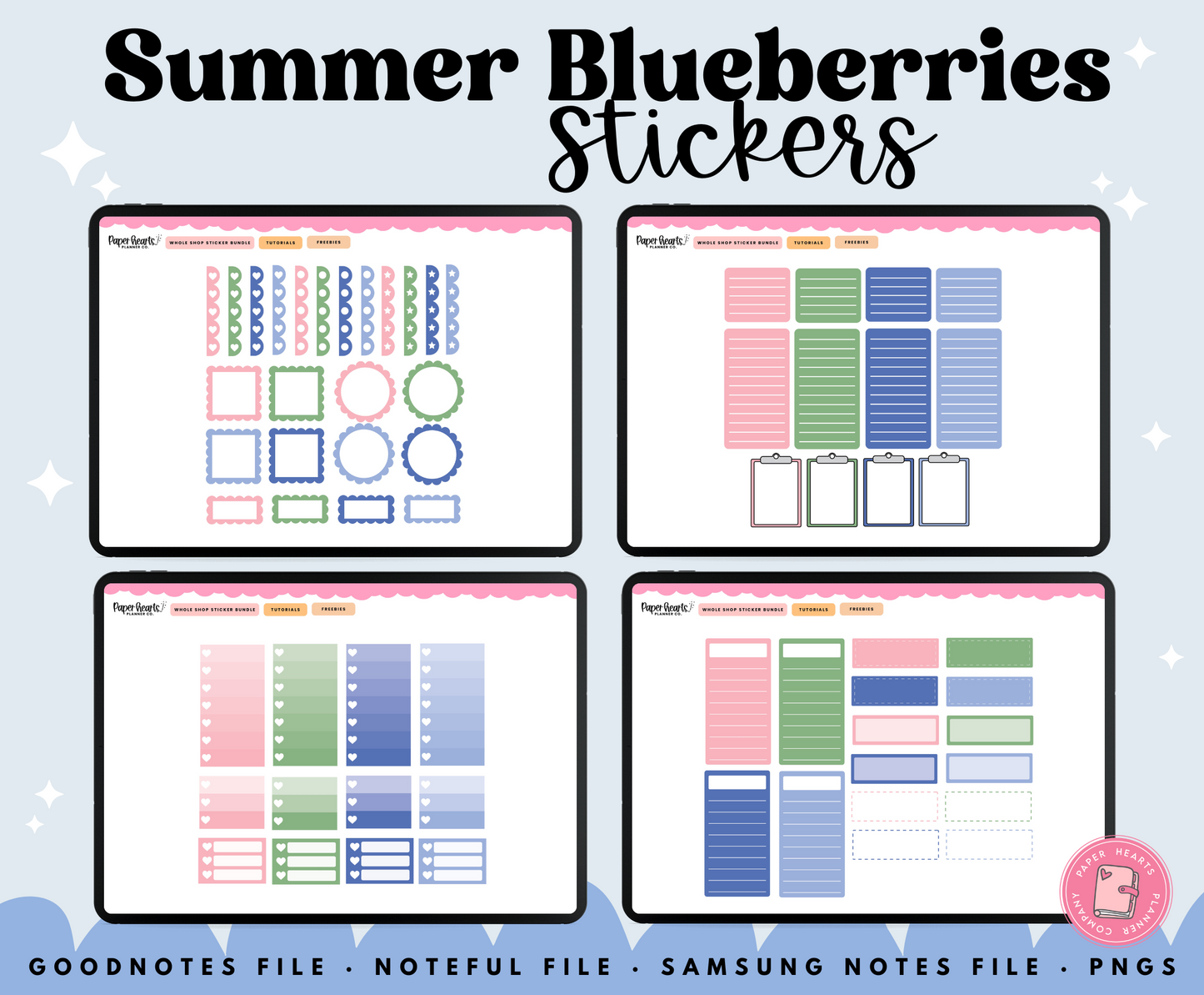 Summer Blueberries Stickers
