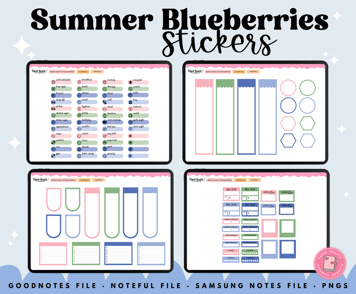 Summer Blueberries Stickers