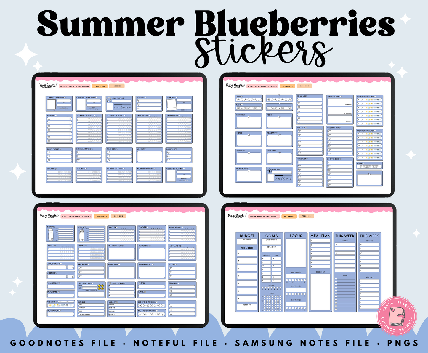Summer Blueberries Stickers