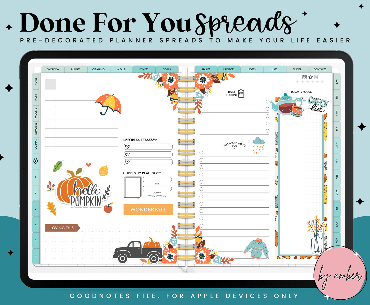 Teal Fall Daily Done For You Spread