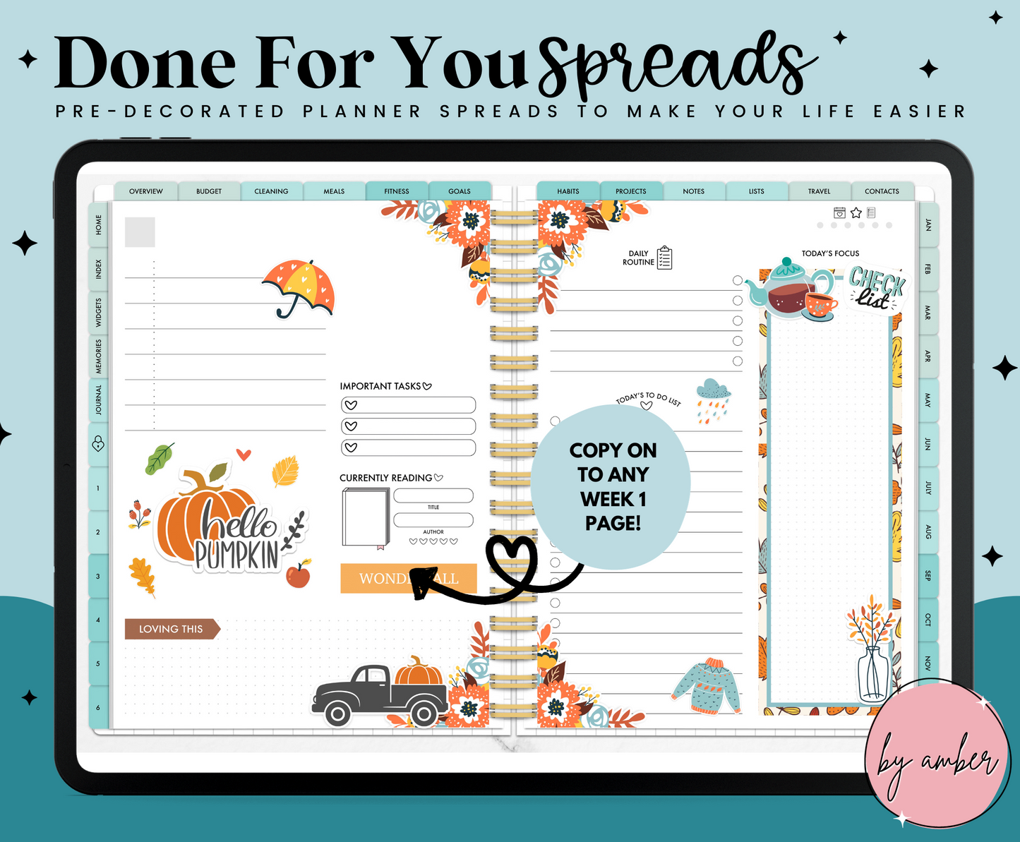 Teal Fall Daily Done For You Spread