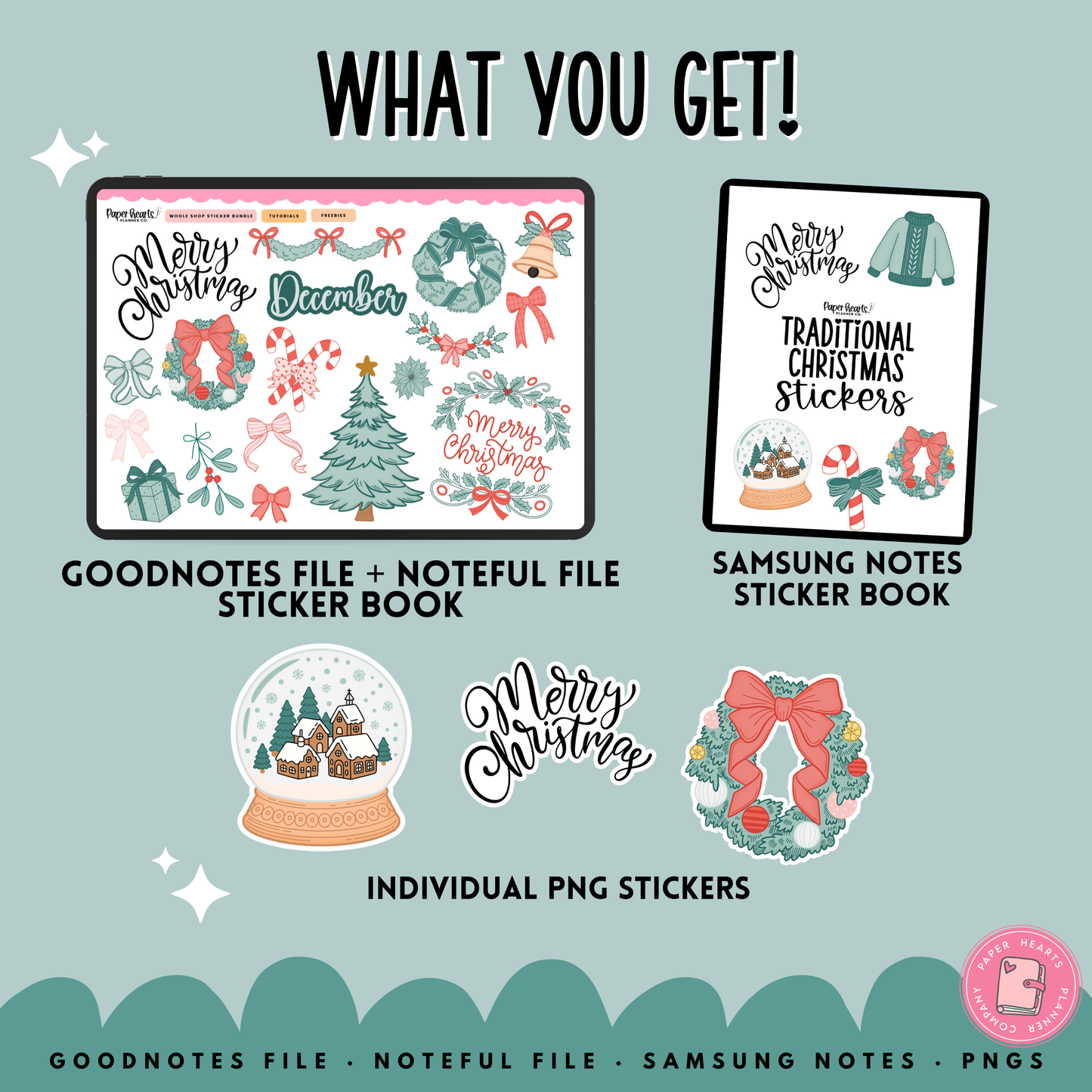 Traditional Christmas December Stickers