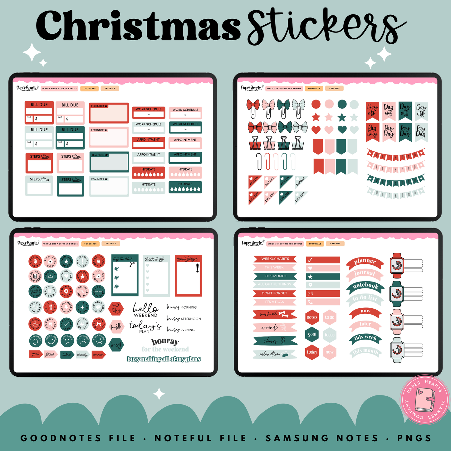 Traditional Christmas December Stickers