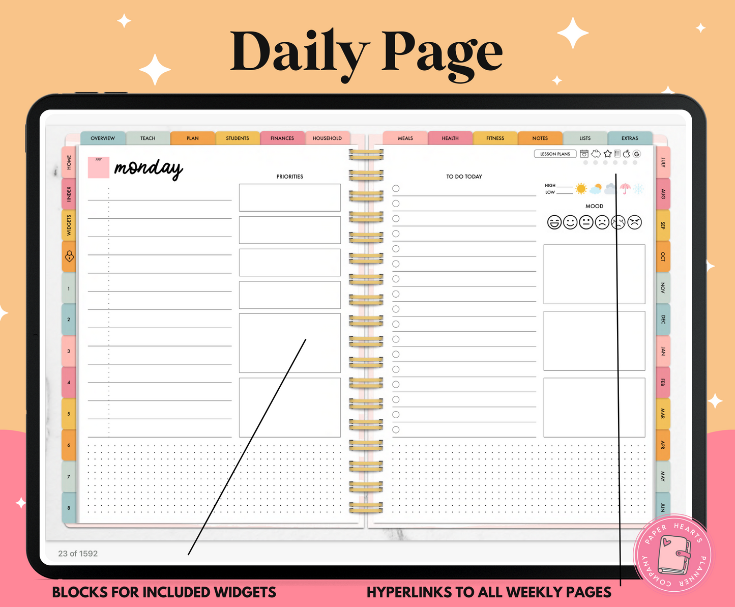 Undated Digital Teacher Planner