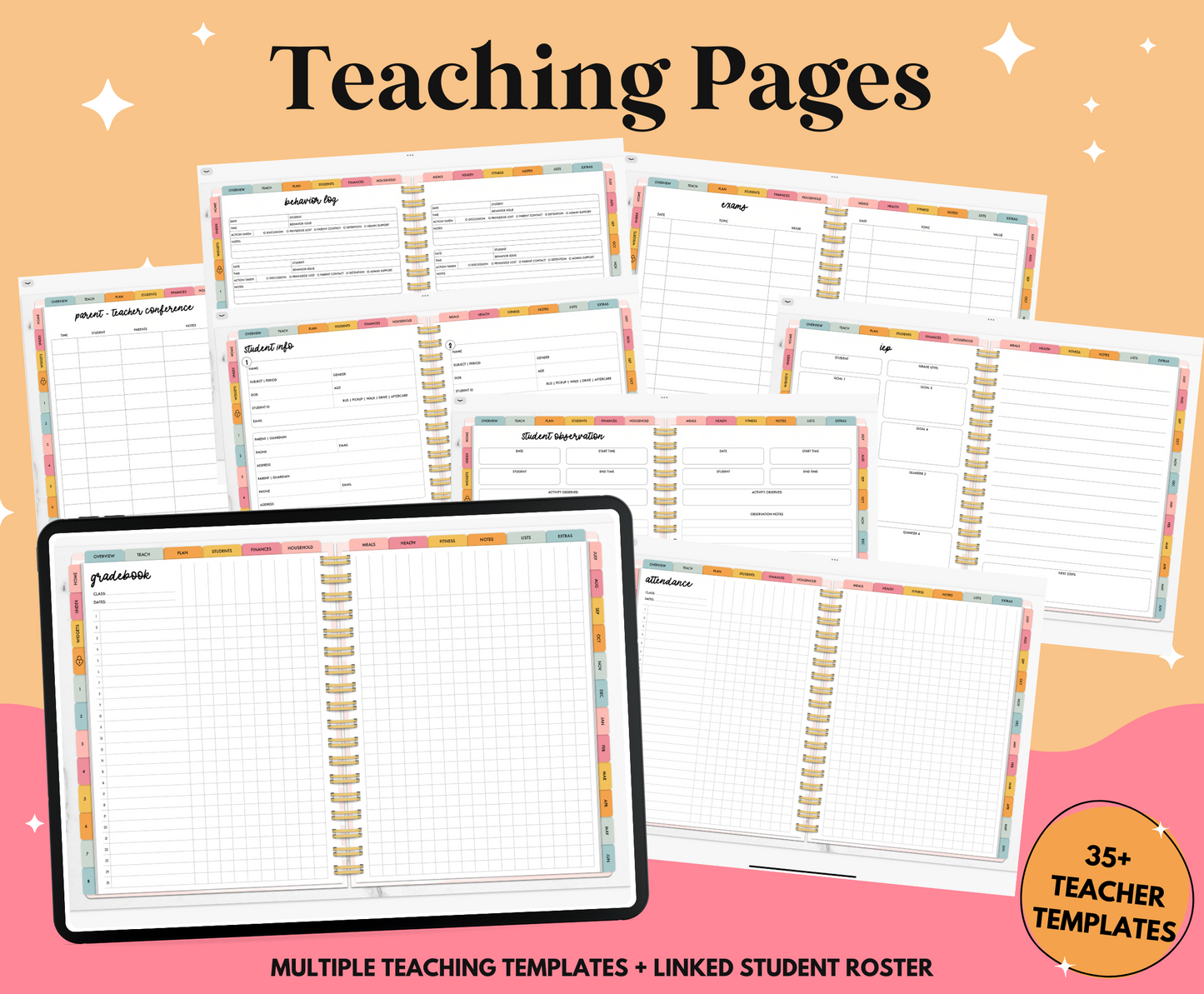 Undated Digital Teacher Planner