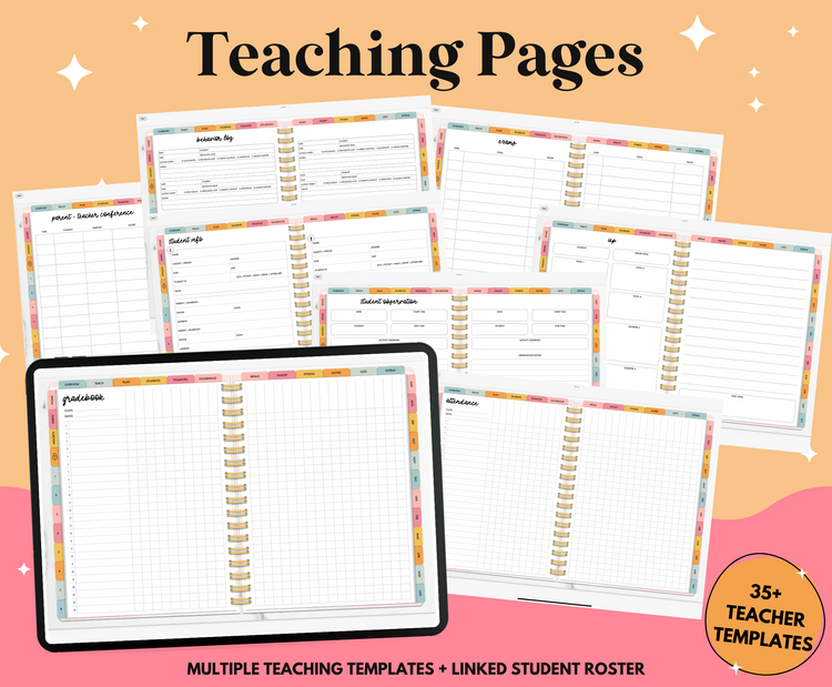 Undated Digital Teacher Planner