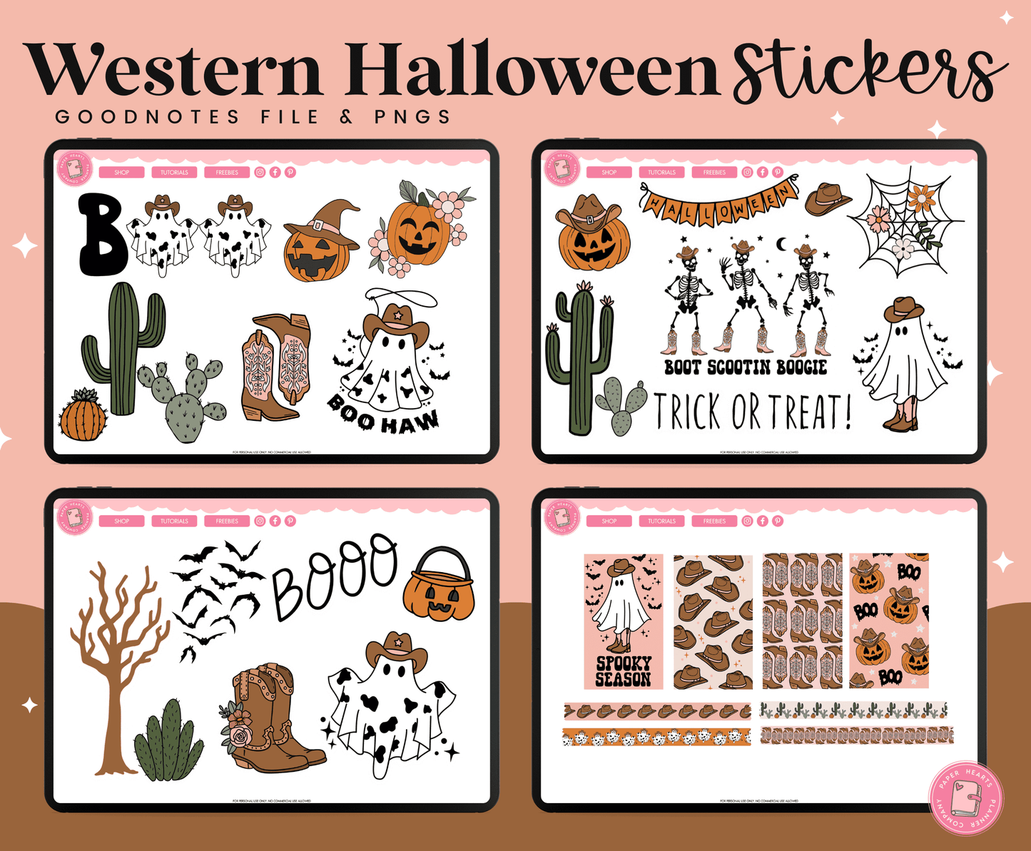 Western Halloween Stickers