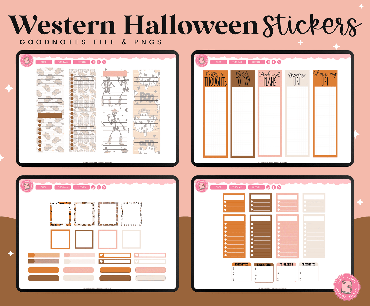Western Halloween Stickers