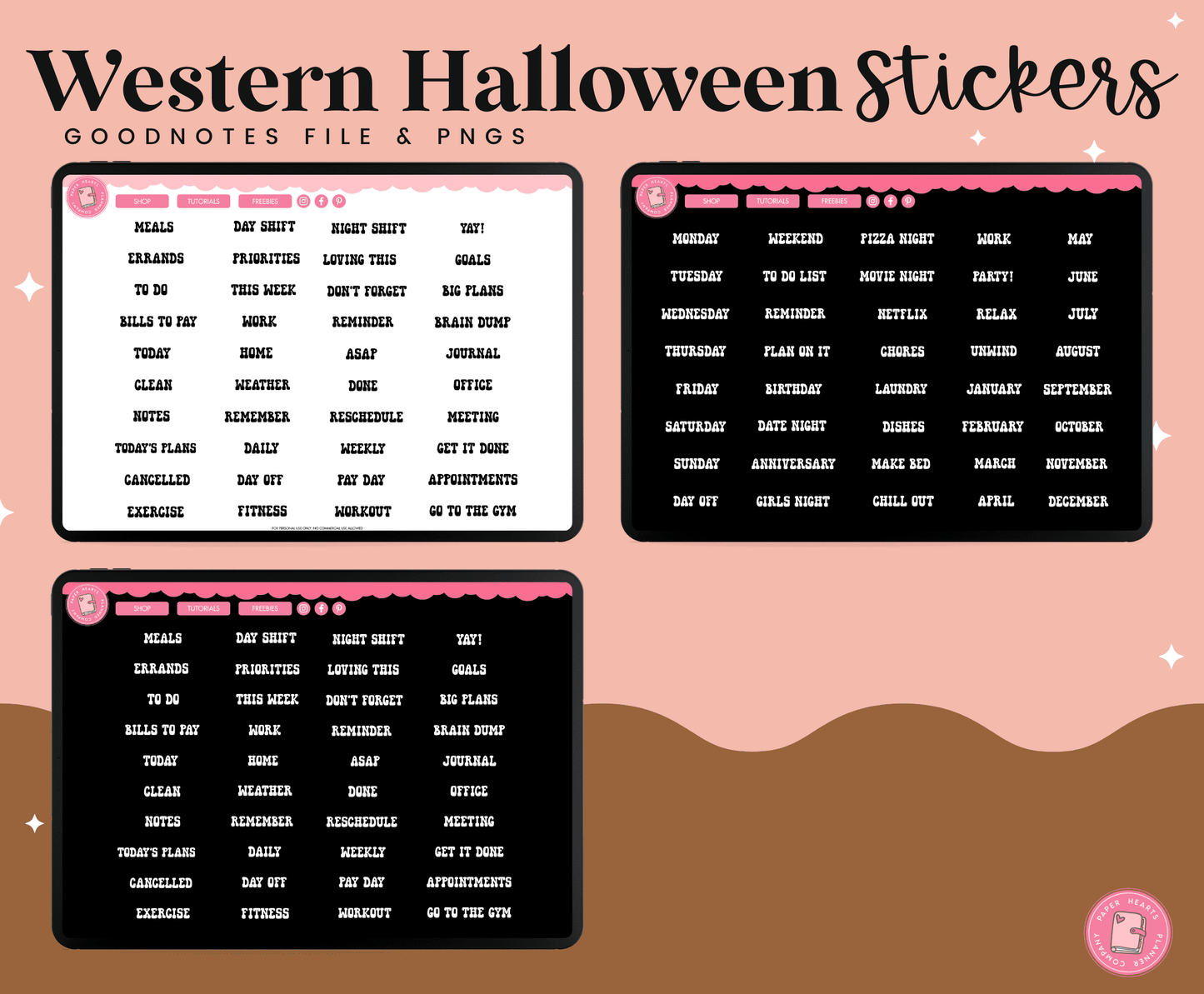 Western Halloween Stickers