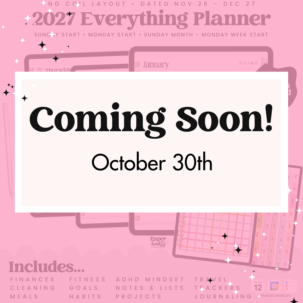 2027 Everything Planner No Coil