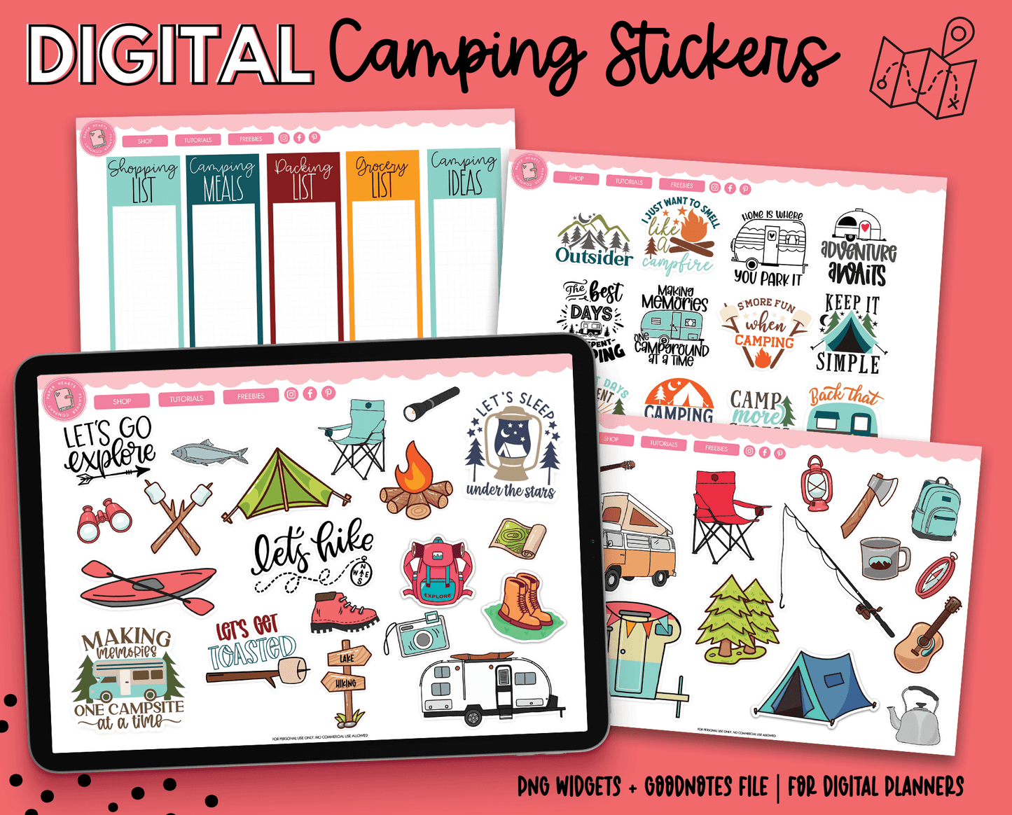 Camping Digital Stickers