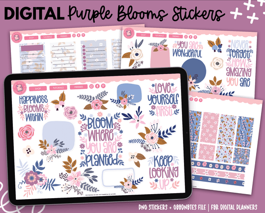 Purple Blooms Digital Stickers