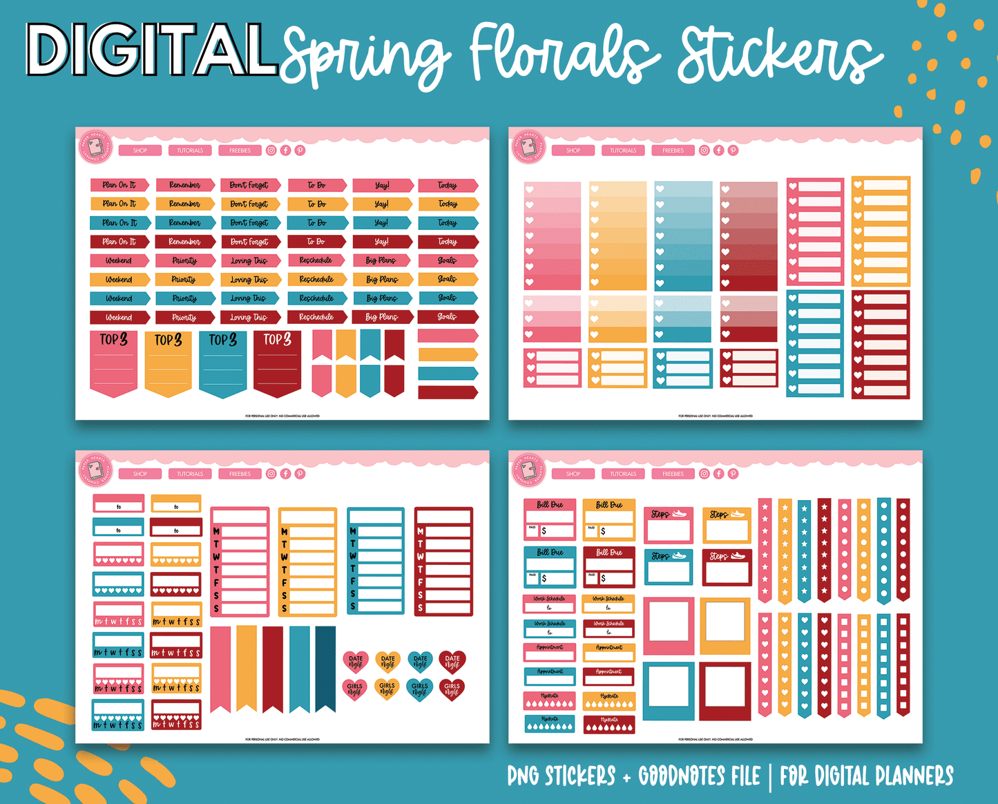 Spring Florals Digital Stickers
