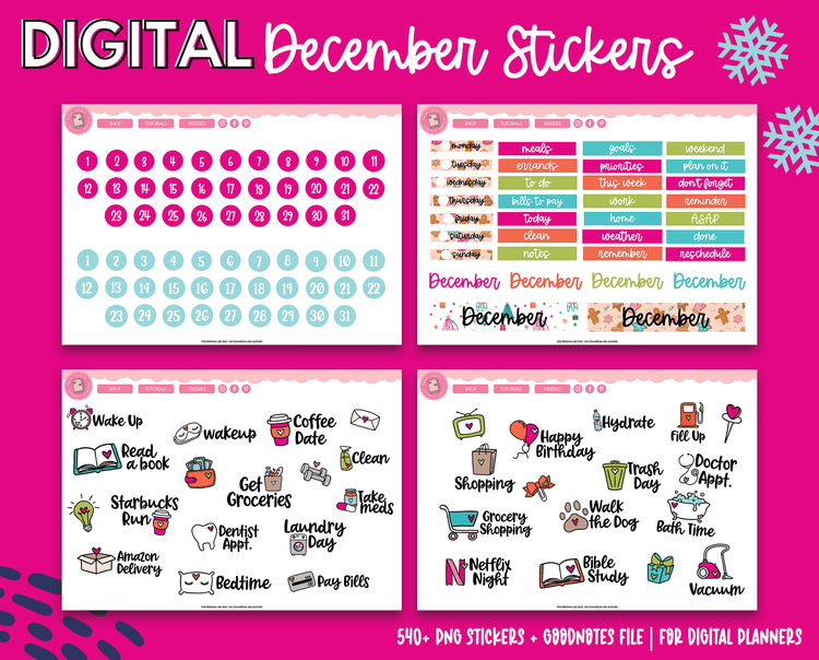 December Digital Planner Stickers