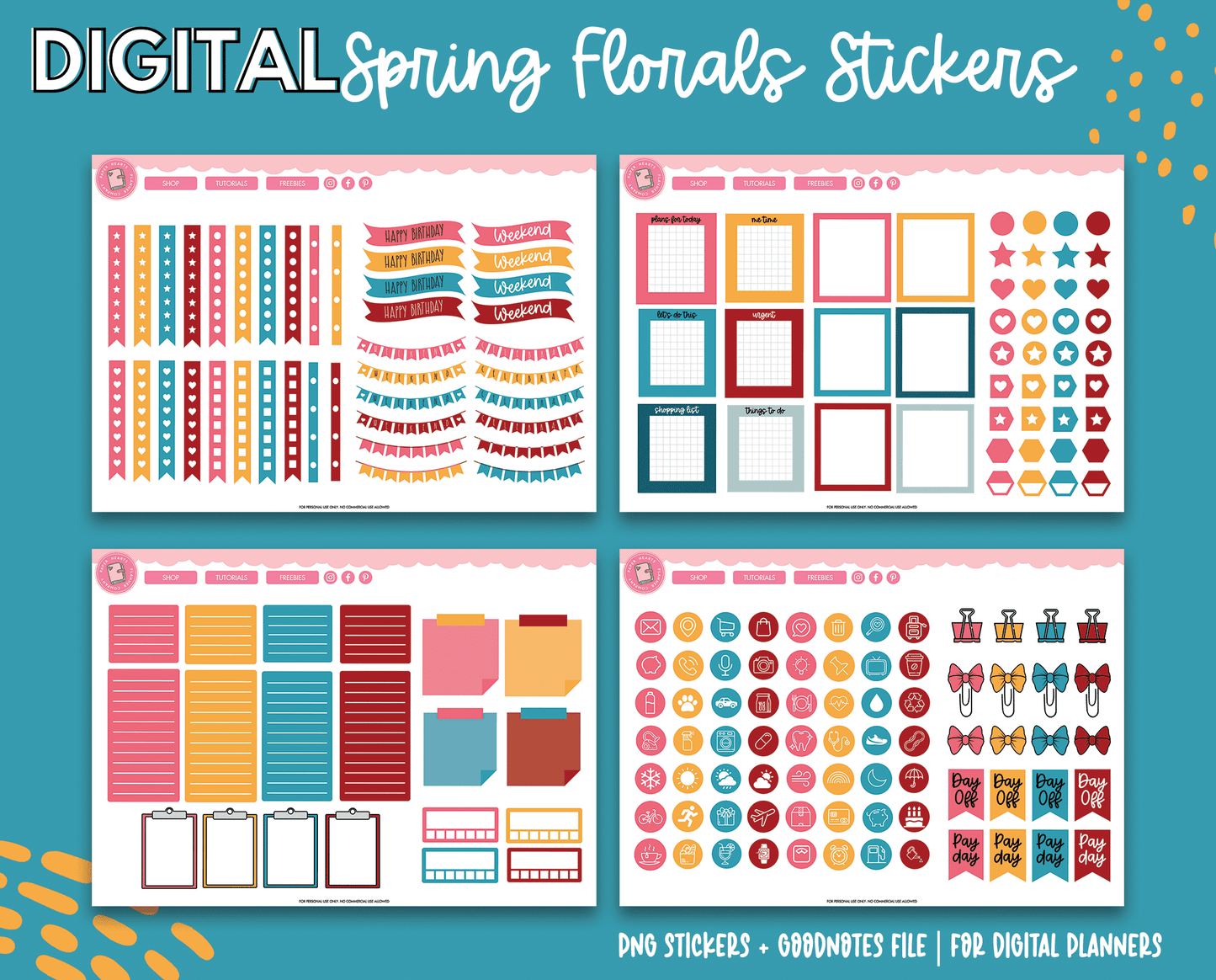 Spring Florals Digital Stickers