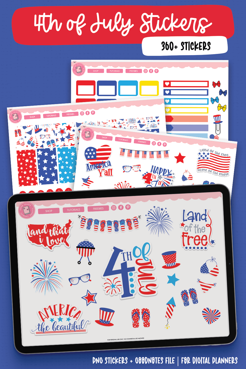 4th of July Digital Stickers