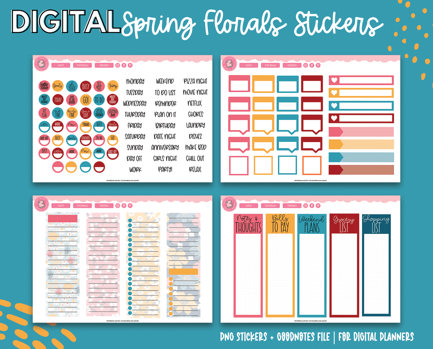 Spring Florals Digital Stickers