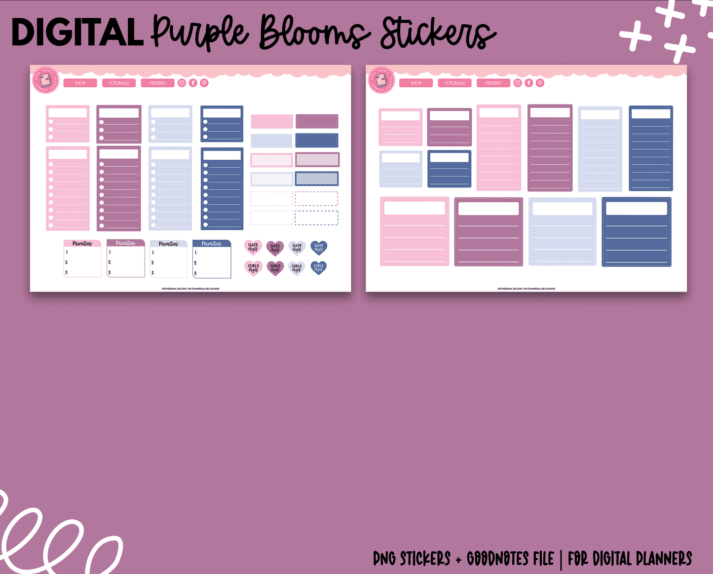 Purple Blooms Digital Stickers