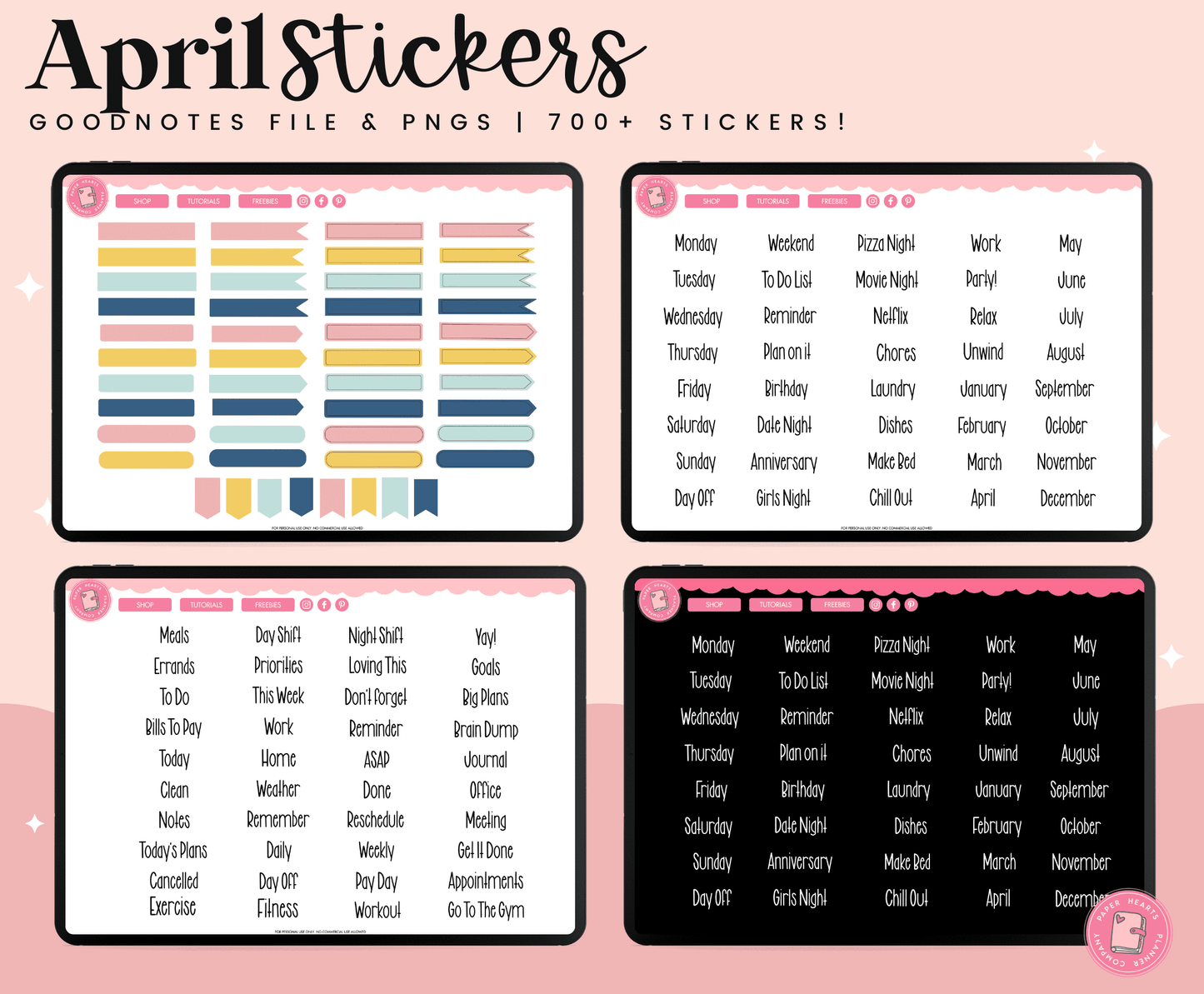 April 2023 Digital Stickers