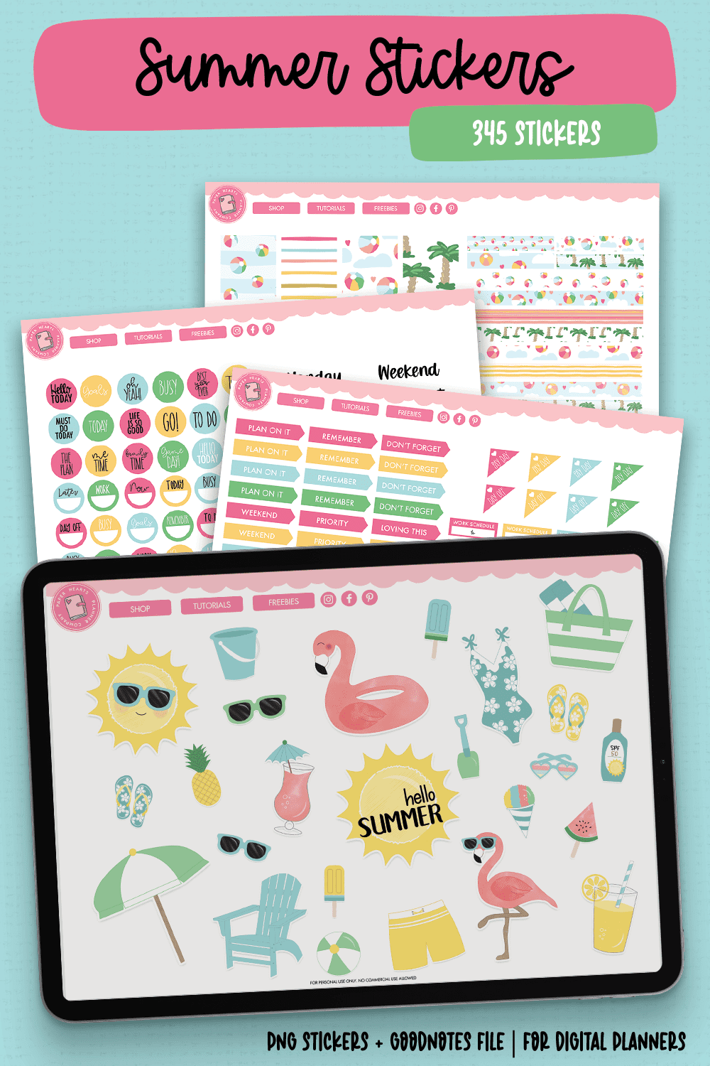Beachball Summer Digital Stickers