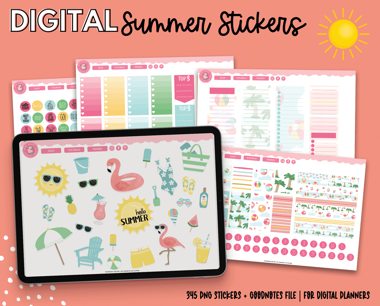 Beachball Summer Digital Stickers