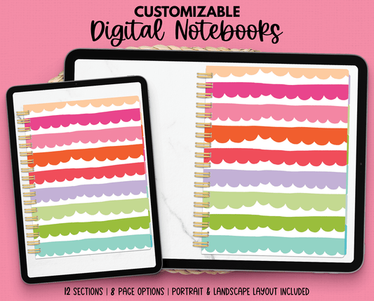 Bouncy Rainbow Stripes Notebook