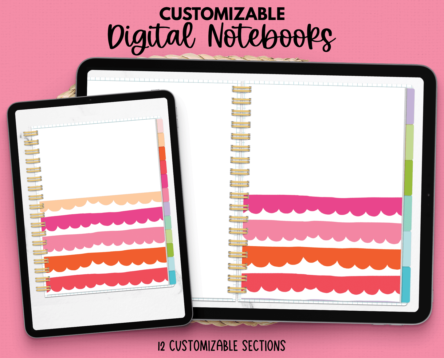 Bouncy Rainbow Stripes Notebook